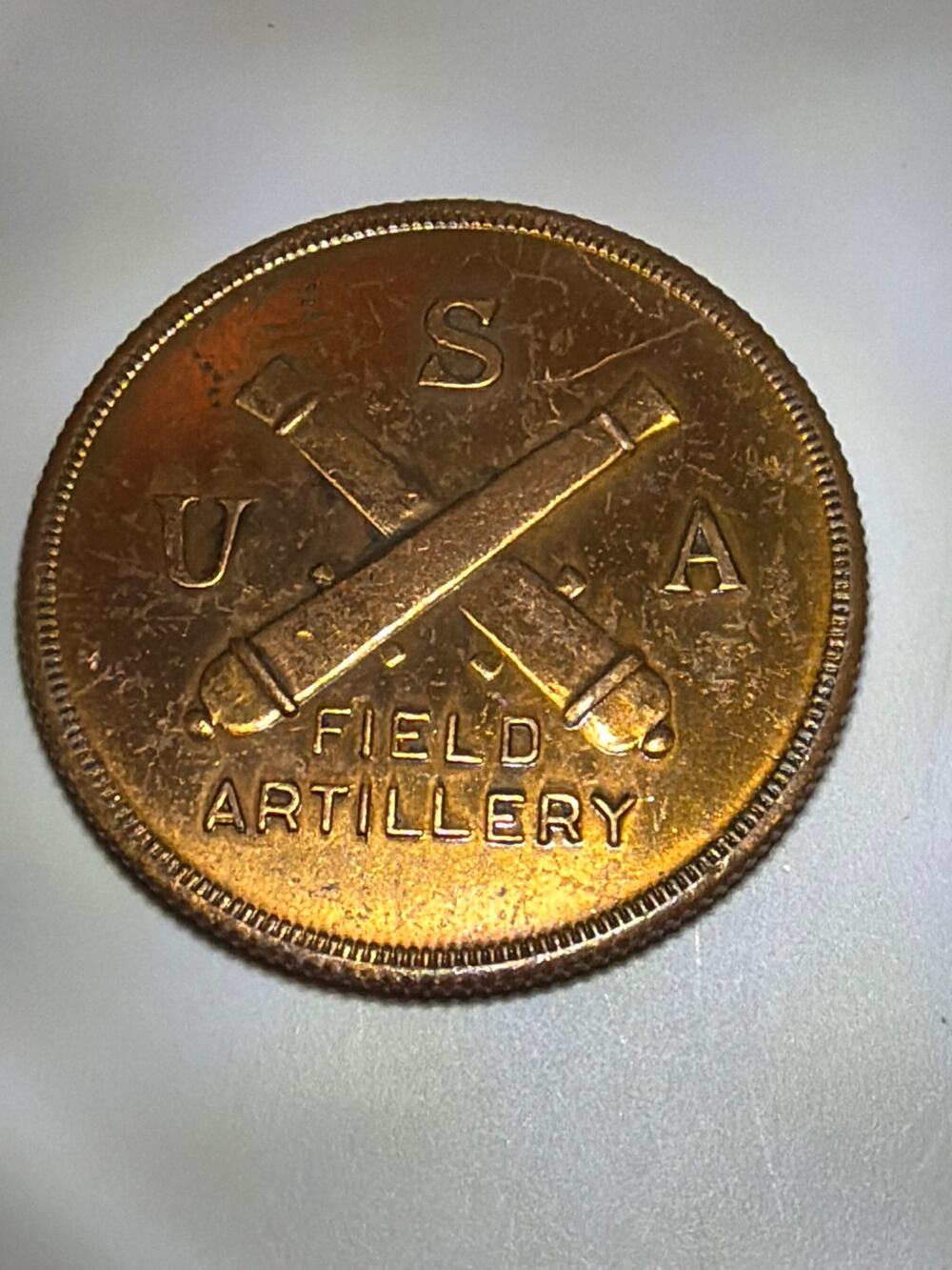 Vintage USA Field Artillery Military Service Token Medal Enlisted Battery Regt